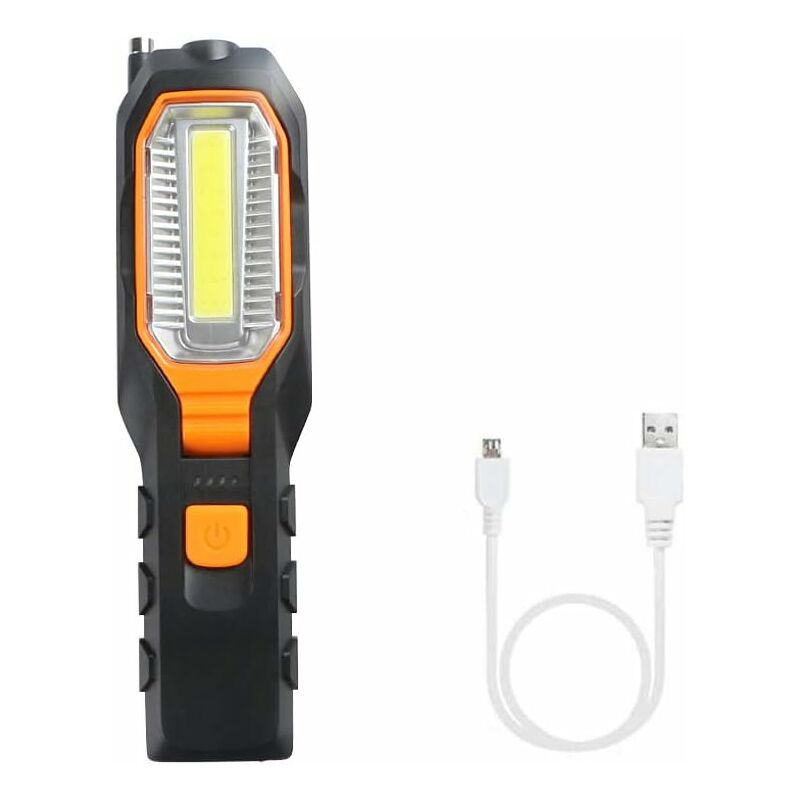 Soekavia - Wiederaufladbare LED-Arbeitsleuchte, 6 in 1, tragbar, Taschenlampe, 4 Modi 360 lm, Arbeitsleuchte, Notfall-Inspektionsleuchte mit Haken,
