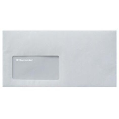 SOENNECKEN Briefumschlag Soennecken DIN lang 220 x 110 mm (B x H) mit Fenster 80g/m² mit HaftklebungPapier weiß 100 St./Pack.
