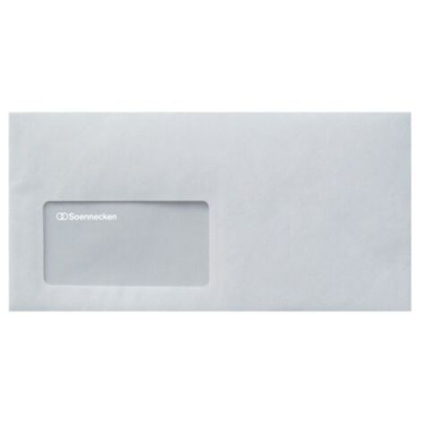 SOENNECKEN Briefumschlag Soennecken DIN lang 220 x 110 mm (B x H) mit Fenster 80g/m² mit HaftklebungPapier weiß 25 St./Pack.