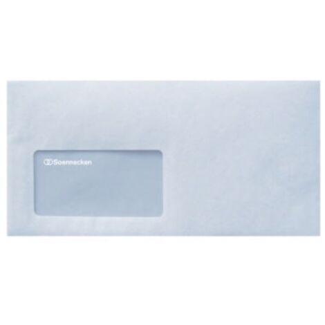 SOENNECKEN Briefumschlag Soennecken Kompakt 229 x 125 mm (B x H) mit Fenster 75g/m² mit SelbstklebungPapier weiß 1.000 St./Pack.