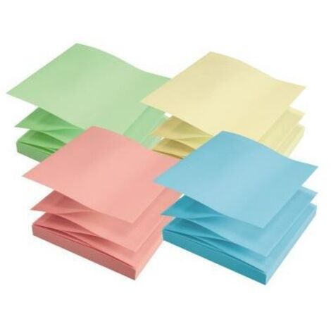 SOENNECKEN Haftnotiz Soennecken Z-Notes 75 x 75 mm (B x H) farbig sortiert 100 Bl./Block 12Block/Pack.