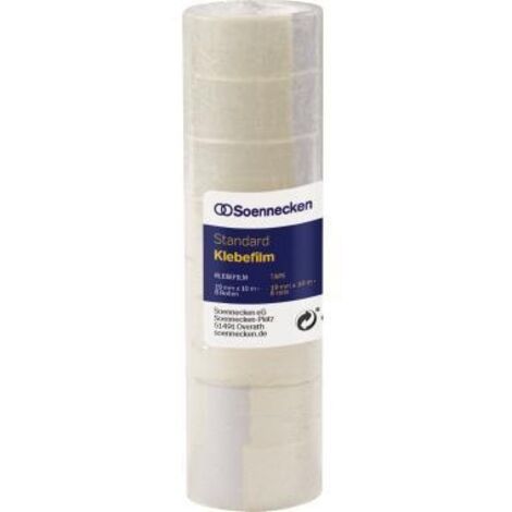 SOENNECKEN Klebefilm Soennecken 19 mm x 10 m (B x L) einseitig klebend ohne LösungsmittelPolypropylen transparent 8 St./Pack.