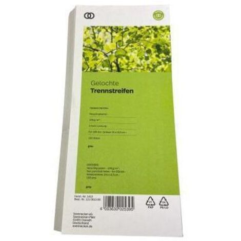 Soennecken Trennstreifen oeco 1413 10,5x24cm grau 100St.