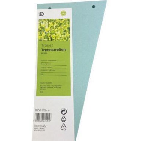 SOENNECKEN Trennstreifen Soennecken Trapez oeco 24 x 6,5-12,5 cm (B x H) 190g/m² Recyclingkarton blau 100St./Pack.