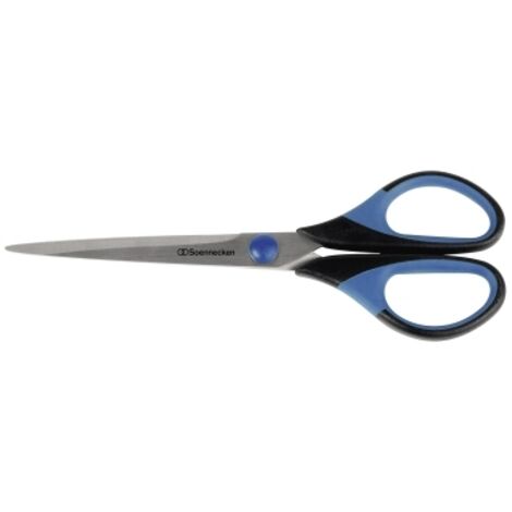 SOENNECKEN Universalschere Soennecken 175mm Rechtshänder Edelstahl blau/schwarz