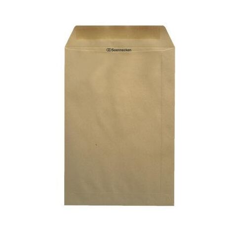 SOENNECKEN Versandtasche Soennecken DIN C4 229 x 324 mm (B x H) ohne Fenster 90g/m² mit gummierterKlappe Papier natronbraun 25 St./Pack.