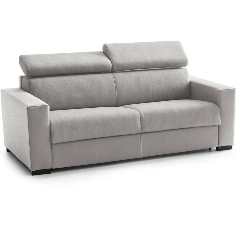 

Sofá Barbara de 2 plazas grande sofá de sala de estar, Made in Italy, en tejido acolchado, con reposacabezas ajustables y reposabrazos estándar, Cm:
