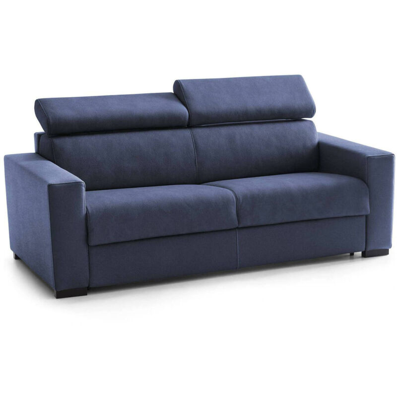 

Sofá Barbara de 3 plazas sofá de salón, Made in Italy, en tejido acolchado, con reposacabezas ajustables y apoyabrazos delgados, Cm: 200x95h85, color