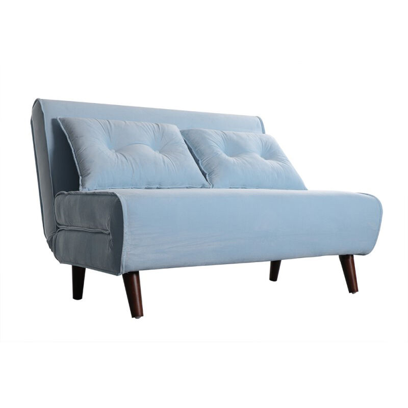 

Sofá cama 2 plazas de Diseño Vilna Terciopelo - Azul Claro