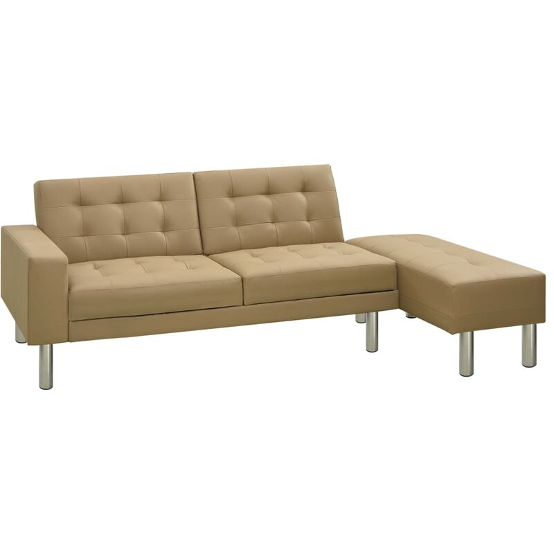 

Sofá cama cuero sintético color capuchino - Marrón