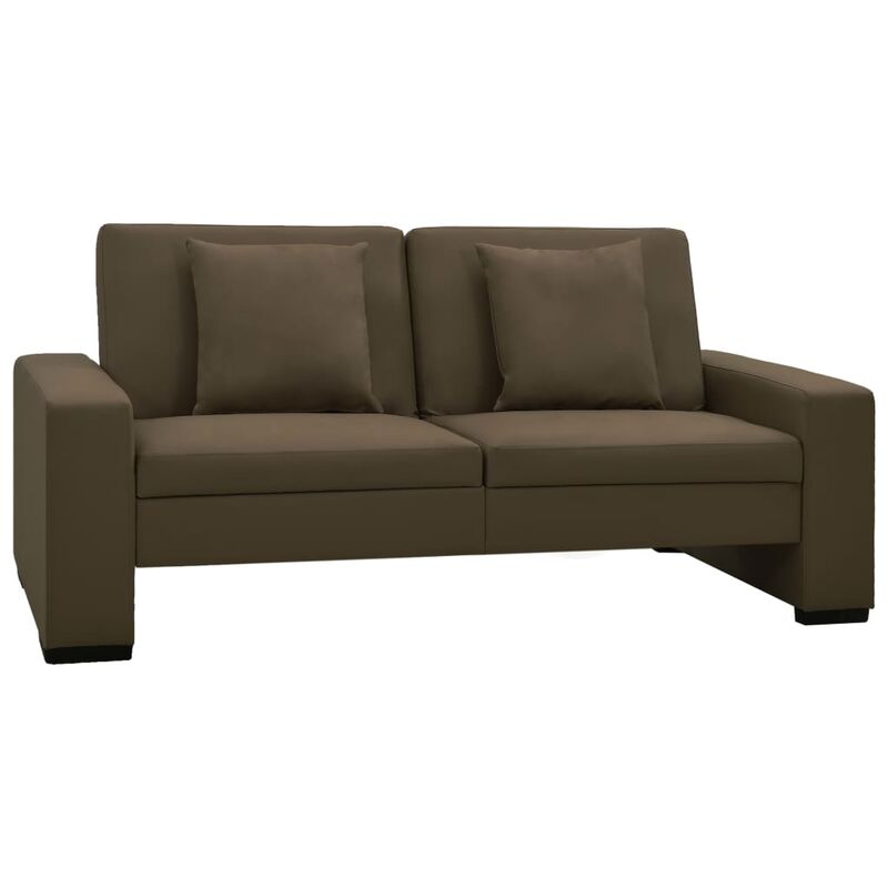 

Sofá cama de cuero artificial marrón - Marrón
