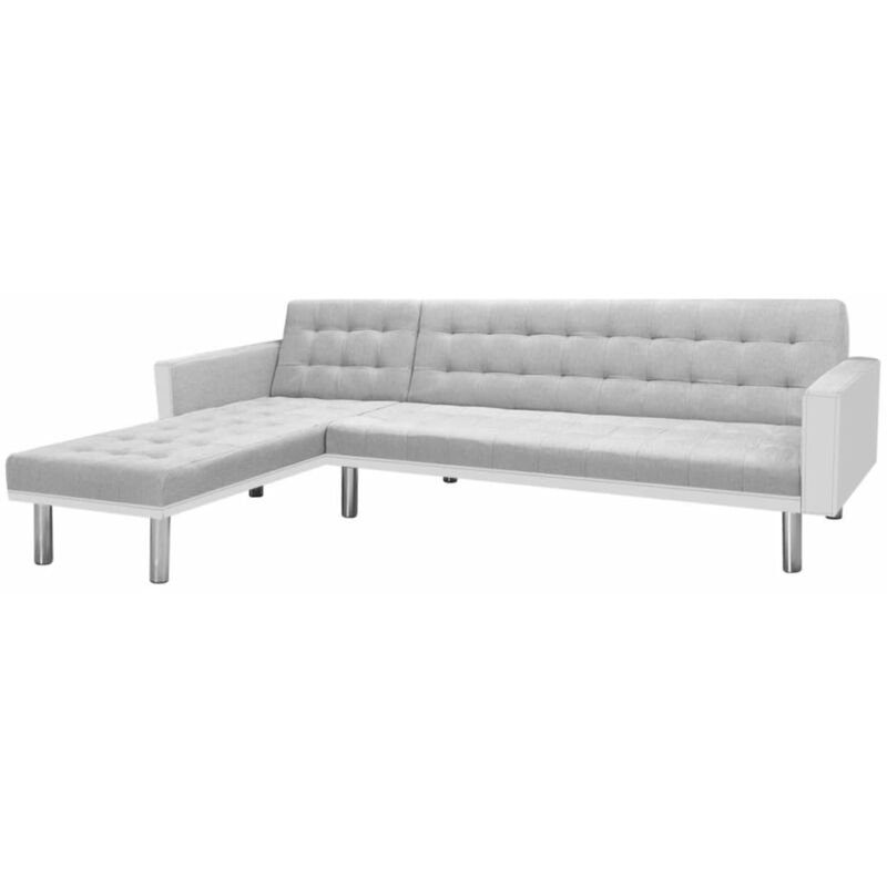 

Sofá cama de esquina tela blanco y gris 218x155x69 cm - Gris