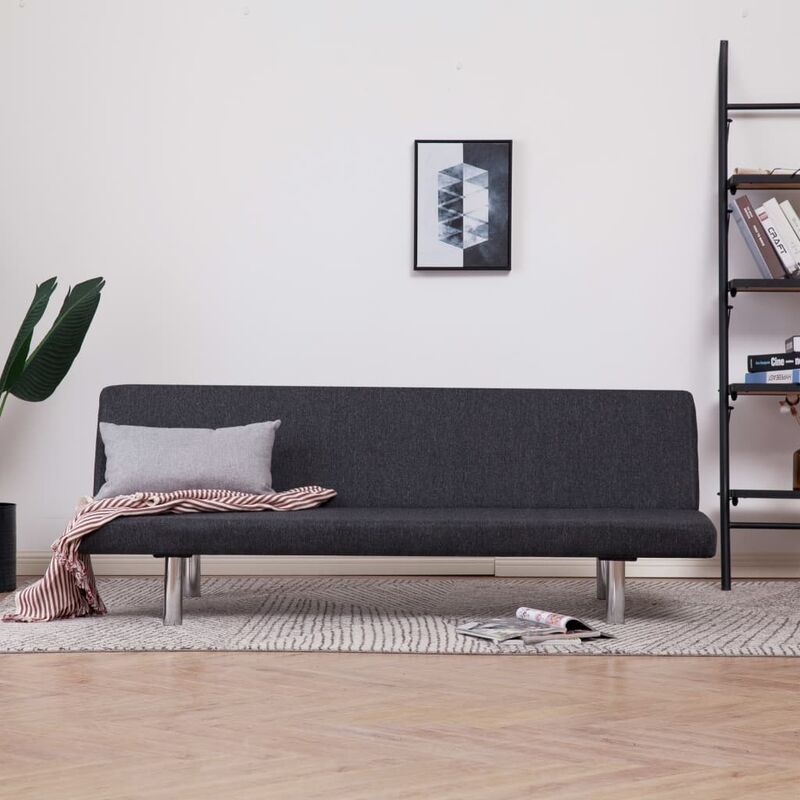 

Sofá cama de poliéster gris oscuro - Gris