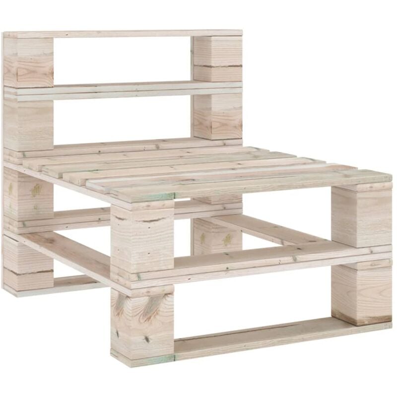 

Sofá central de palés de jardín cojines madera pino impregnada - Marrón - Vidaxl