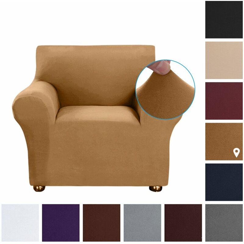 

Happyshop - Cubierta universal Sofa todo incluido cuatro estaciones de alta elasticidad, Sofa 1 plazas de color camello