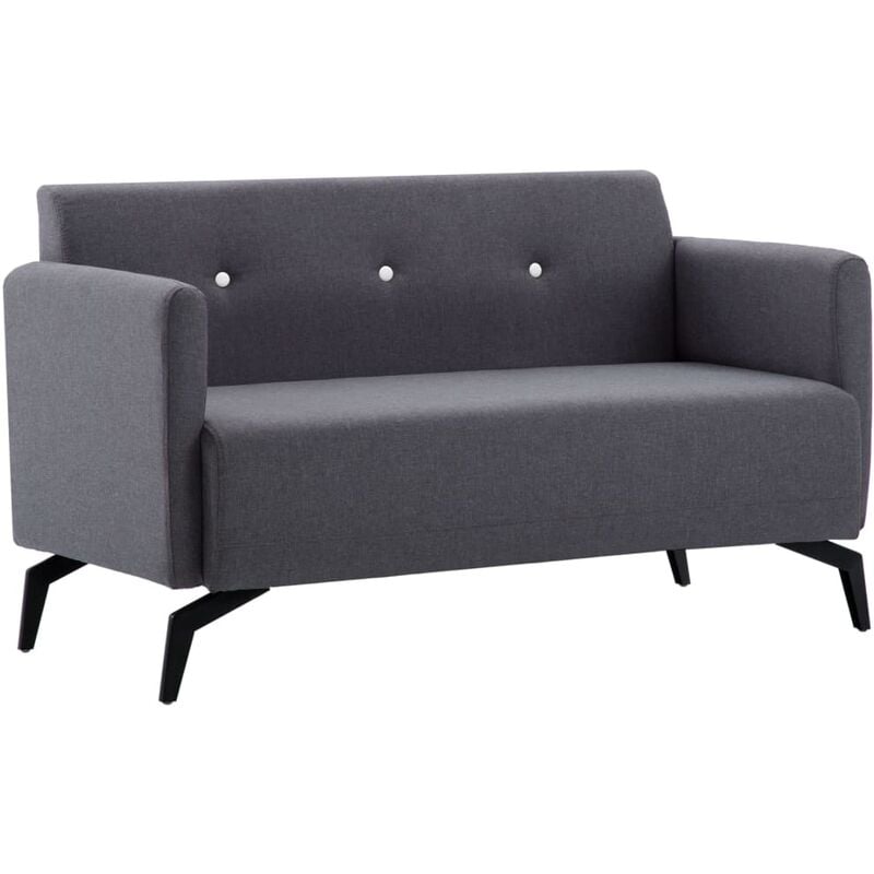 

Sofá de 2 plazas con tapizado de tela 115x60x67 cm gris oscuro - Gris