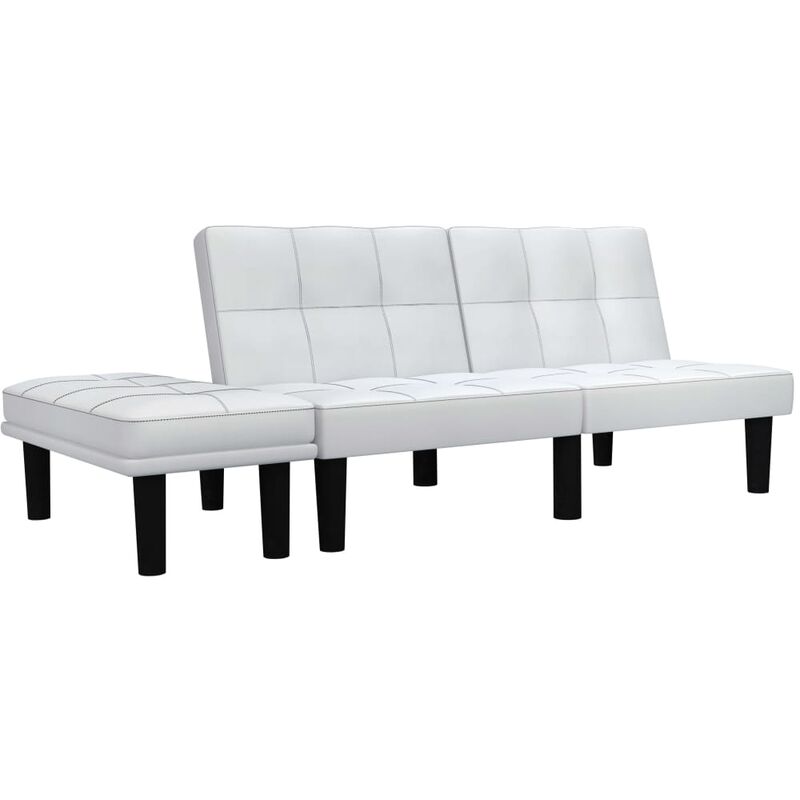 

Sofá de 2 plazas de cuero sintético blanco - Blanco