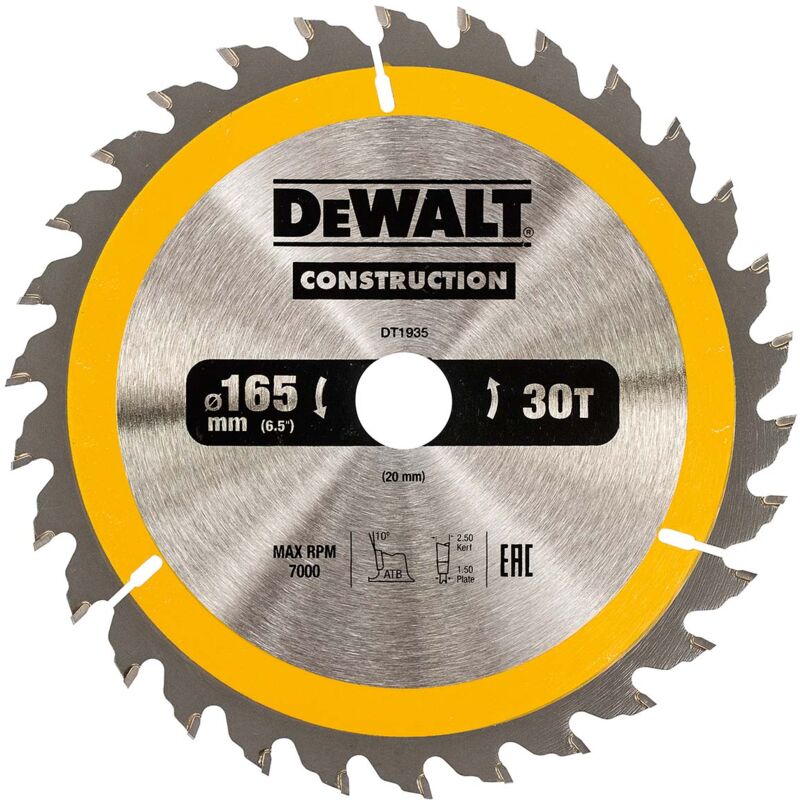 DeWALT Lame de scie circulaire 16520 mm 30 dents DT1935 QZ - vue 2