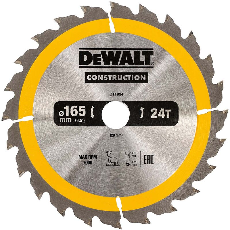 DeWALT Lame de scie circulaire 165 20 mm 24 dents DT1934 QZ - vue 3