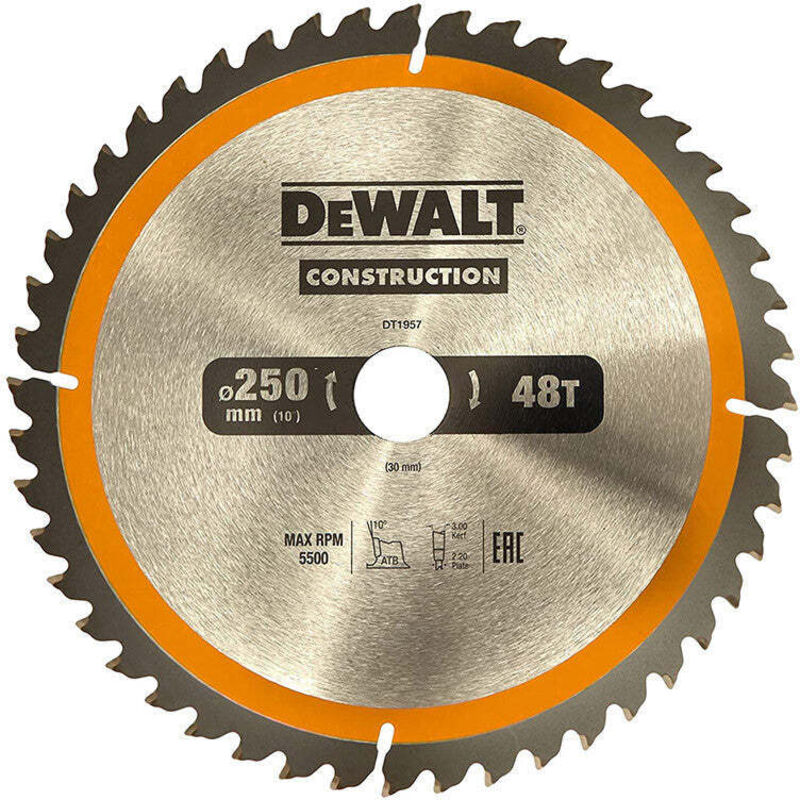 DeWALT Lame de scie circulaire stationnaire 25030 mm 48 dents DT1957 QZ - vue 2