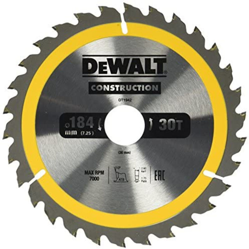 DeWALT Lame de scie circulaire 18430 mm 30 dents DT1942 QZ
