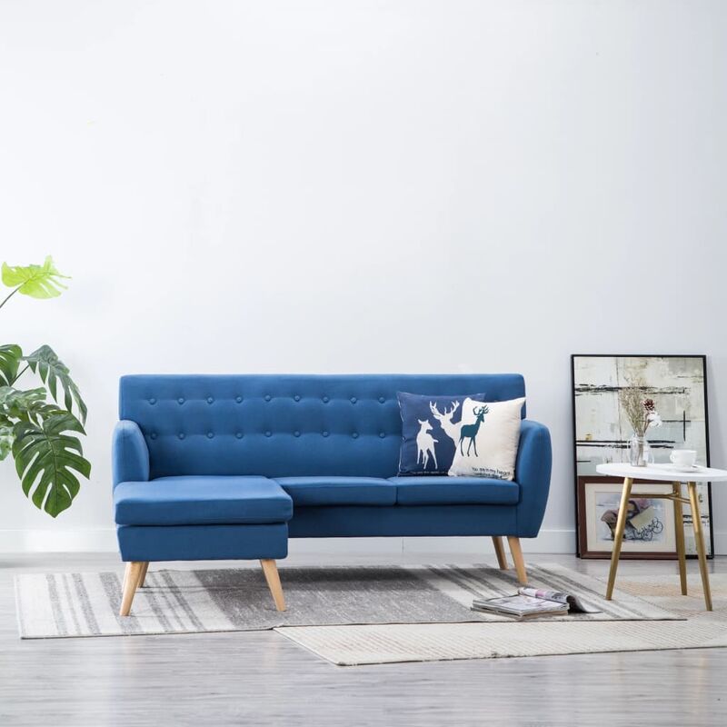 

Sofá en forma de L tapizado de tela azul 171,5x138x81,5 cm - Azul