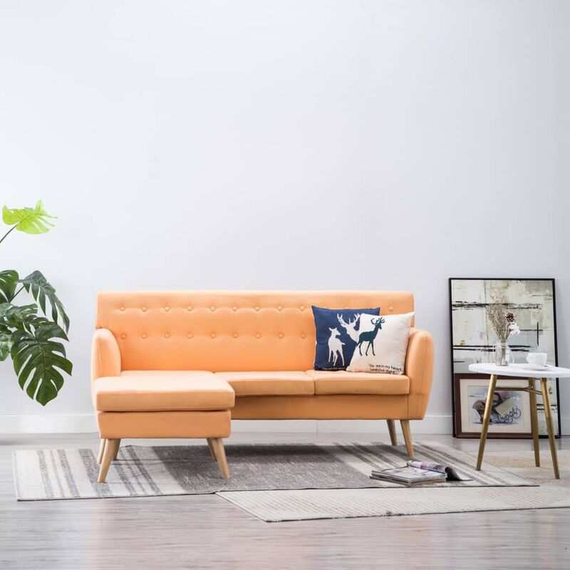 

Sofá en forma de L tapizado de tela naranja 171,5x138x81,5 cm - Naranja