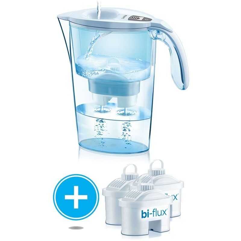 Laica Stream Jug Kit, 2.3L, blanc + 3 Filtres Bi-Flux Insérer J9047WS
