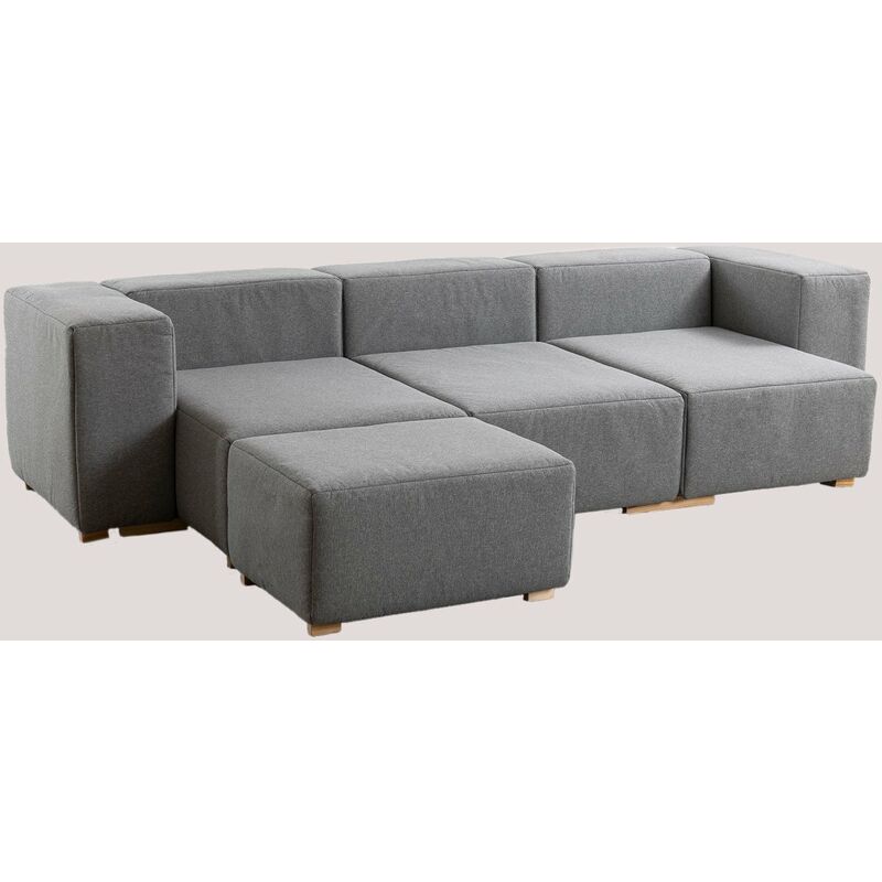 

Sklum - Sofá Modular Chaise Longue de 4 Piezas con 2 Reposabrazos Robert Gris