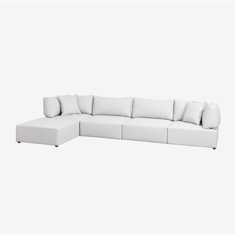 

Sklum - Sofá Modular de 4 Piezas con 2 Sillones Esquineros y Puff Kata Beige Crema