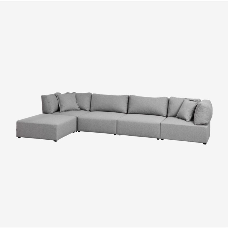 

Sofá Modular de 4 Piezas con 2 Sillones Esquineros y Puff Kata SKLUM - Gris
