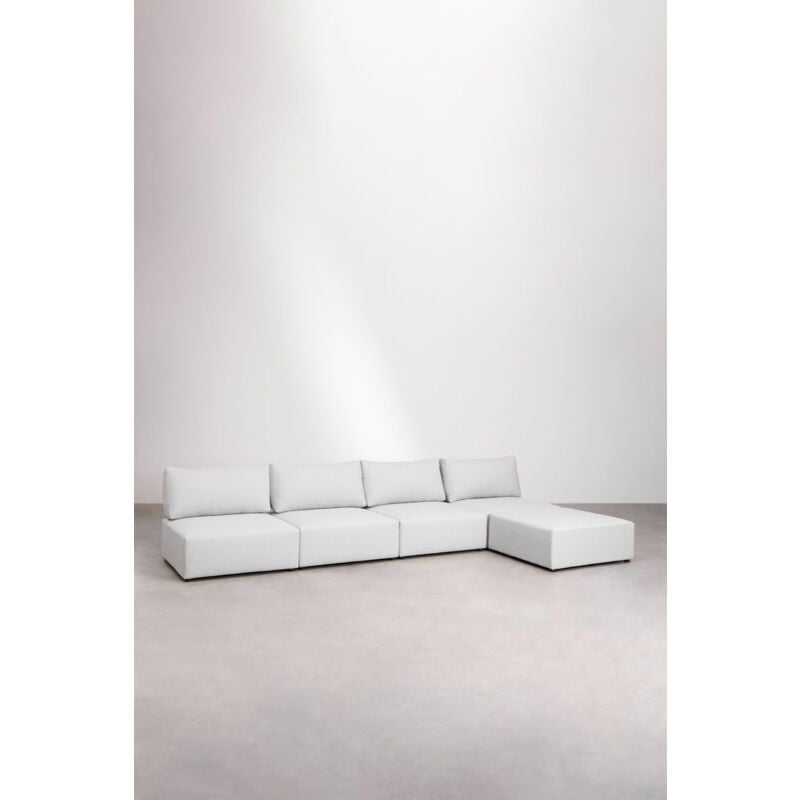 

Sofá Modular de 4 Piezas con Puff Kata Beige Crema - Sklum