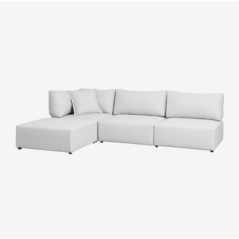 

Sofá Modular Esquinero de 3 Piezas con Puff Kata Beige Crema - Sklum