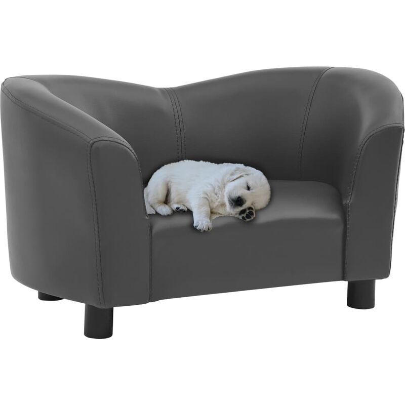 

Sofá para perros cuero sintético gris 67x41x39 cm - Gris
