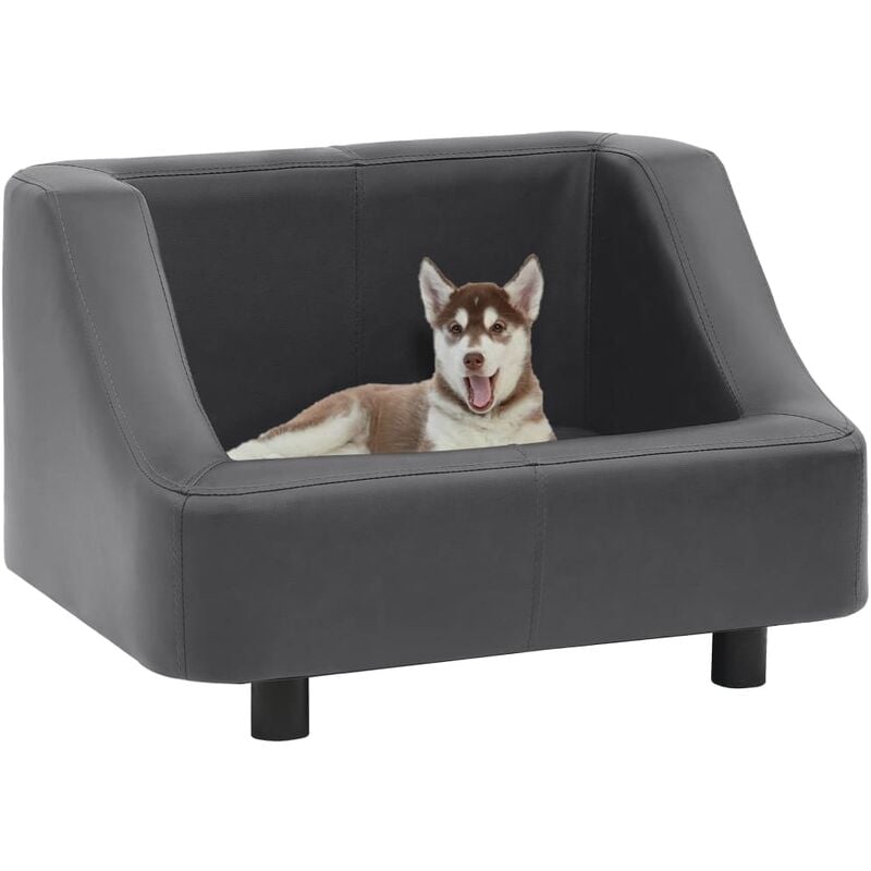

Sofá para perros cuero sintético gris 67x52x40 cm - Gris