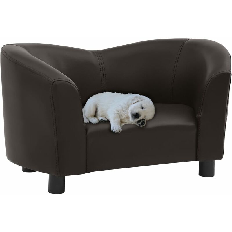 

Sofá para perros cuero sintético marrón 67x41x39 cm - Marrón