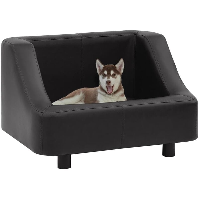 

Sofá para perros cuero sintético negro 67x52x40 cm - Negro