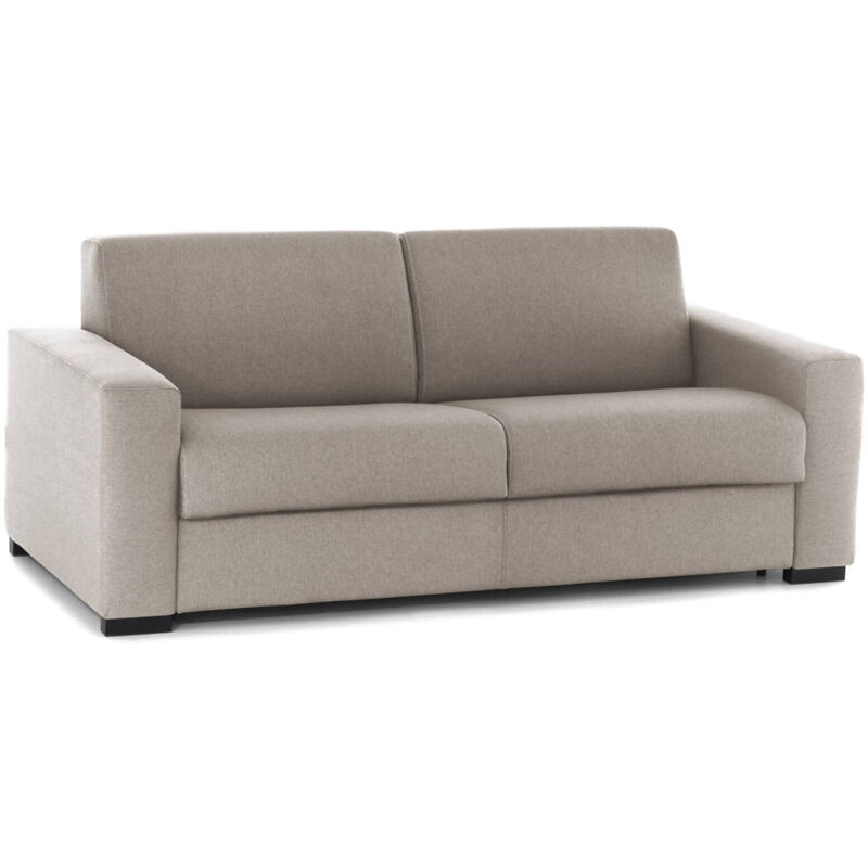 

Sofá Portofino grande de 2 plazas sofá de sala de estar, Made in Italy, en tejido acolchado, con apoyabrazos delgados, Cm: 180x95h90, color Taupe
