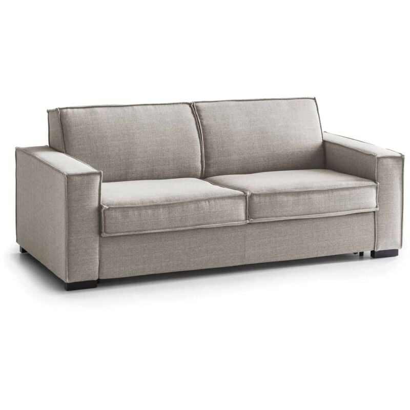 

Sofá Francesca de 3 plazas, Sofá de sala de estar, Made in Italy, en tejido acolchado, con apoyabrazos delgados, Cm: 200x95h90, Color gris paloma