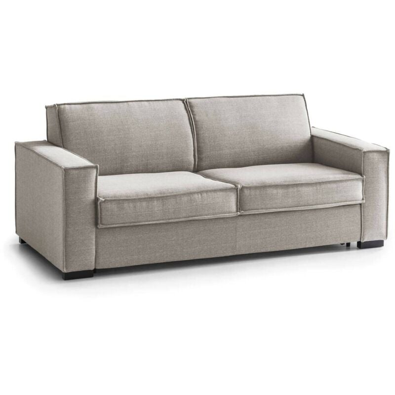 

Sofá Francesca con 2 asientos grande, sofá de sala, Made in Italy, en tejido acolchado, con apoyabrazos delgados, Cm: 180x95h90, color gris paloma