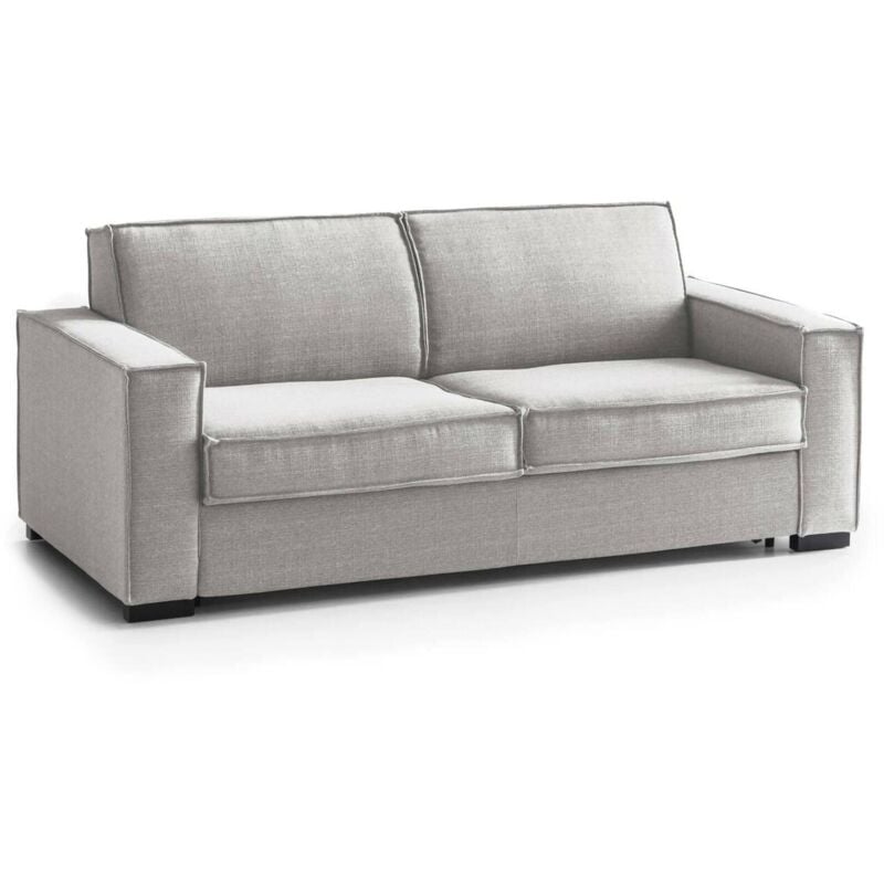 

Sofá Francesca con 2 asientos grande, sofá de sala, Made in Italy, en tejido acolchado, con apoyabrazos estándar, Cm: 200x95h90, color gris - Talamo