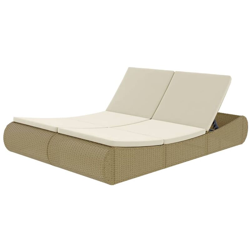 

Sofá tumbona de jardín de ratán sintético beige - Beige