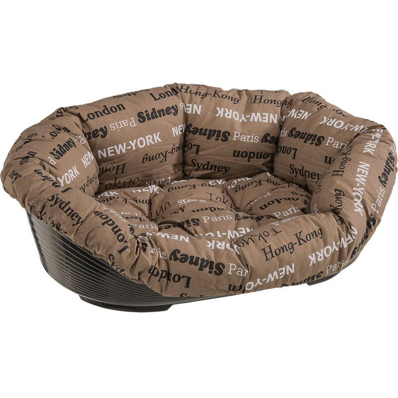 Sofa' Corbeille en plastique pour chiens et chats avec coussin rembourrée. Diverses mesures.. Variante 4 - Mesures: 64 x 48 x h 25 cm - Marron Sofa' Corbeille en plastique pour chiens et chats avec coussin rembourrée. Diverses mesures.. Variante 4 - Mesures: 64 x 48 x h 25 cm - Marron