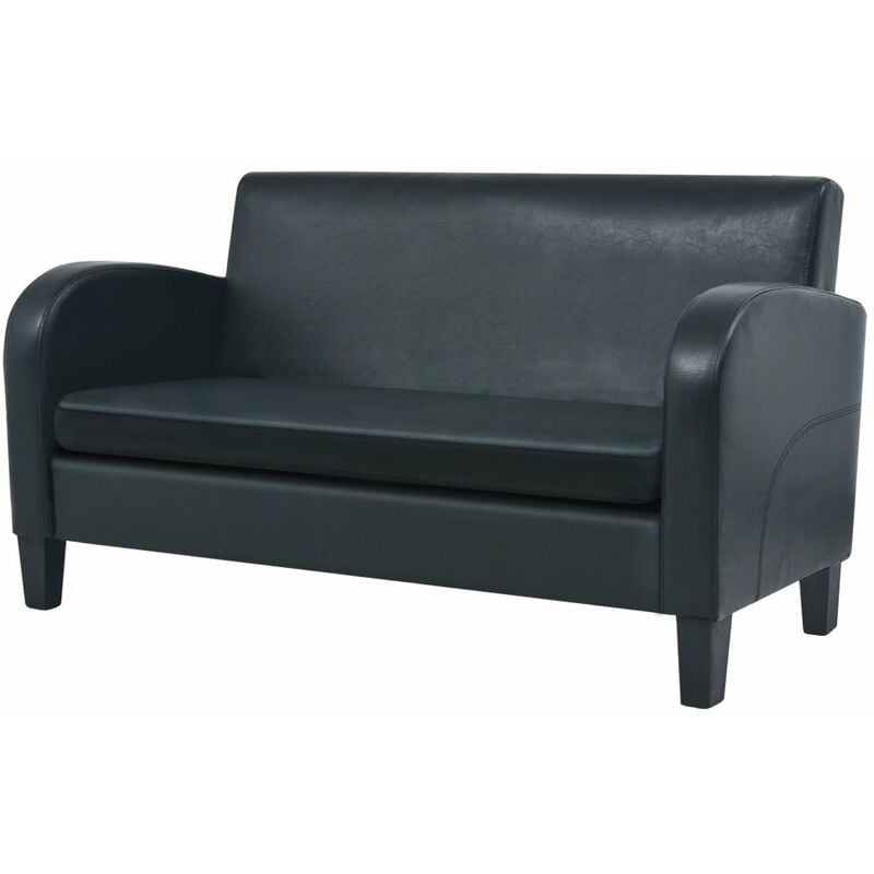 

Sofa 2 plazas cuero artificial negro