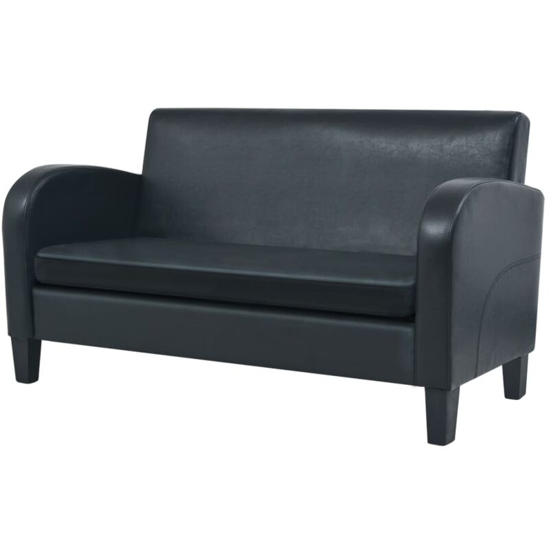 

vidaXL Sofá Cuero Artificial Negro de 2 Plazas - Negro