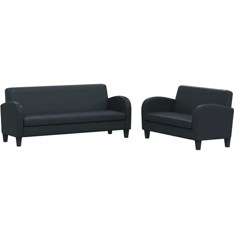 

Sofá Cuero Artificial Negro de 2 Piezas y 3 Piezas - Negro - Vidaxl