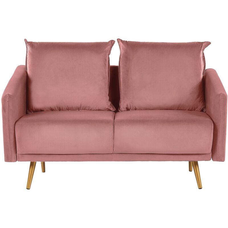 

Sofá 2 plazas de terciopelo rosa MAURA