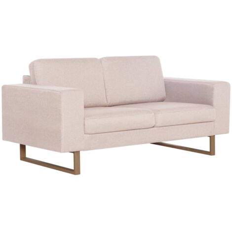 Sofá 2 plazas para salón interior hogar tela crema 020020230