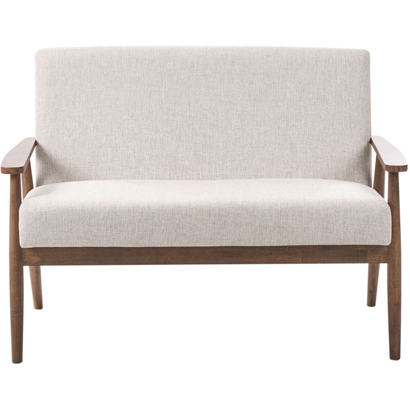 Beliani Sofa 2 Seater Esrum Fabric Dark Brown/ Beige