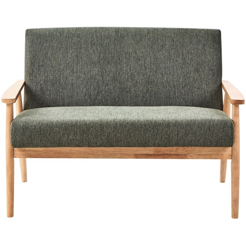 Beliani Sofa 2 Seater Esrum Fabric Light Brown/ Green